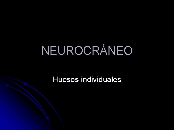 NEUROCRÁNEO Huesos individuales 