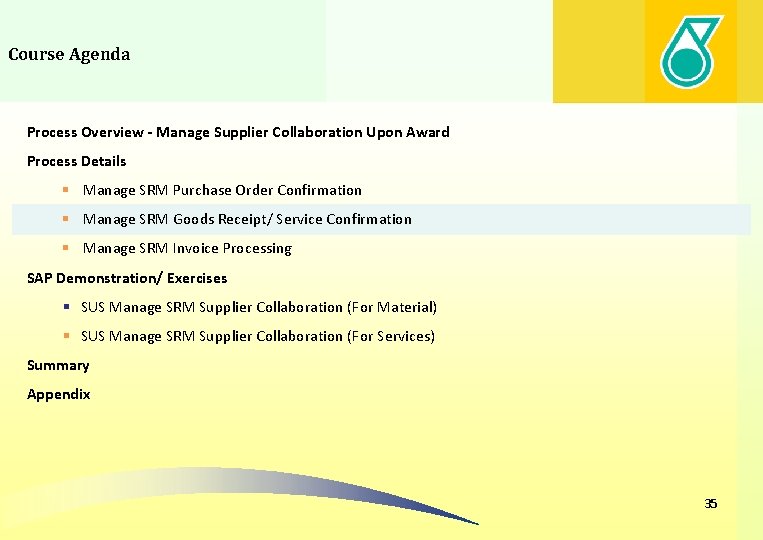 Course Agenda Process Overview - Manage Supplier Collaboration Upon Award Process Details § Manage