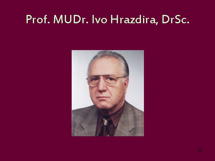 Prof. MUDr. Ivo Hrazdira, Dr. Sc. 38 