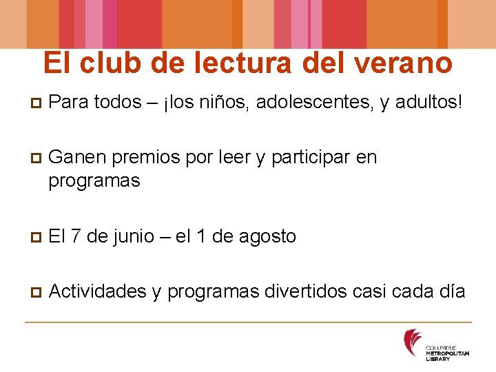 El club de lectura del verano p Para todos – ¡los niños, adolescentes, y