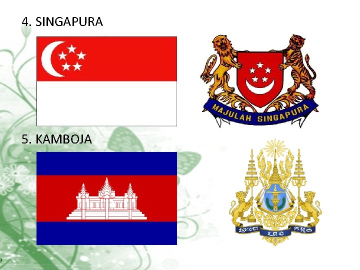 4. SINGAPURA 5. KAMBOJA 