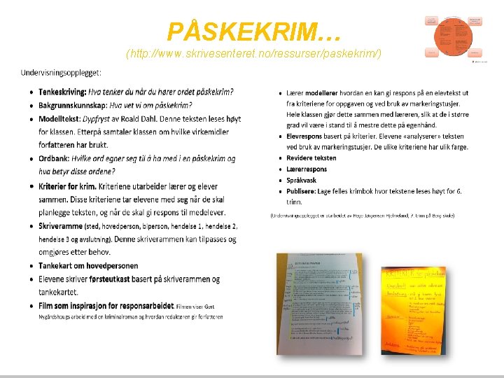 PÅSKEKRIM… (http: //www. skrivesenteret. no/ressurser/paskekrim/) 