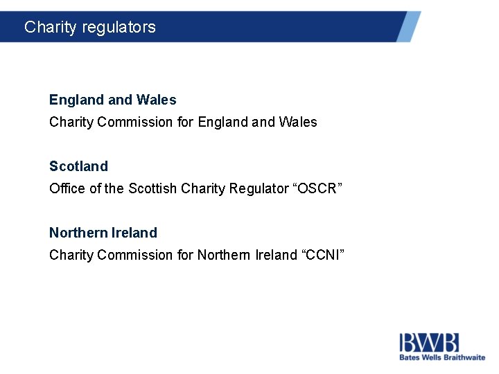 Charity regulators England Wales Charity Commission for England Wales Scotland Office of the Scottish