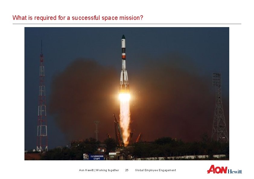 What is required for a successful space mission? Aon Hewitt | Working together 25