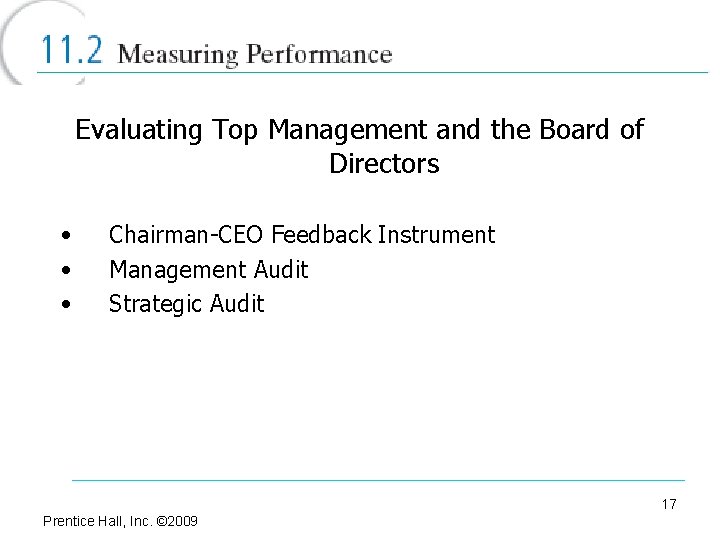 Evaluating Top Management and the Board of Directors • • • Chairman-CEO Feedback Instrument