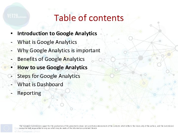 Table of contents • • - Introduction to Google Analytics What is Google Analytics