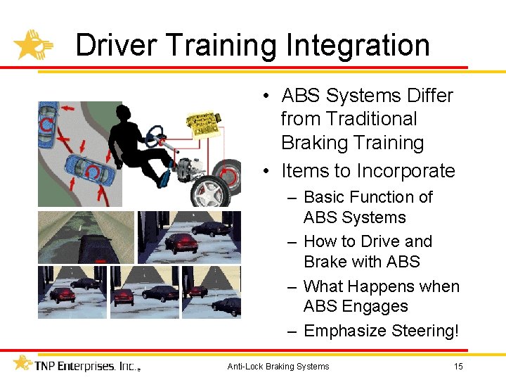 Driver Training Integration • ABS Systems Differ from Traditional Braking Training • Items to