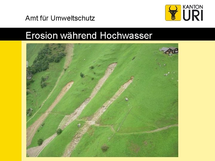 Amt für Umweltschutz Erosion während Hochwasser 