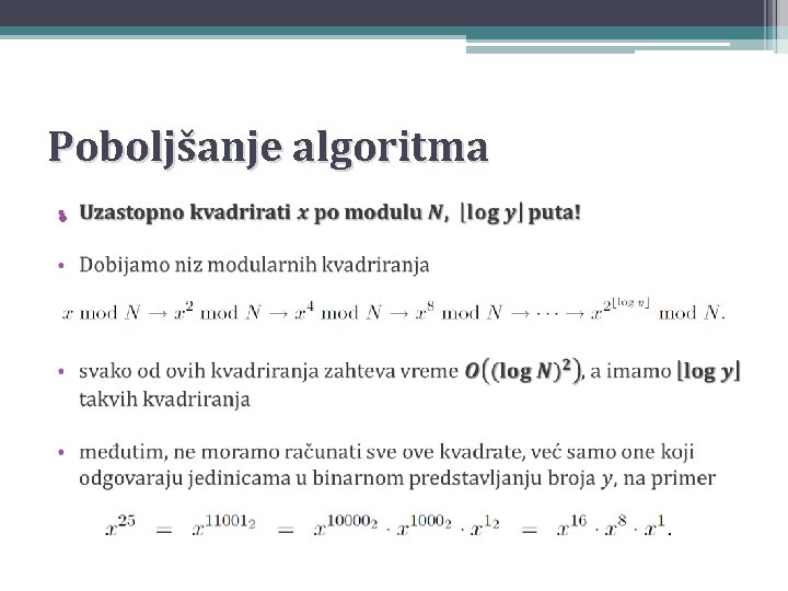 Poboljšanje algoritma • 
