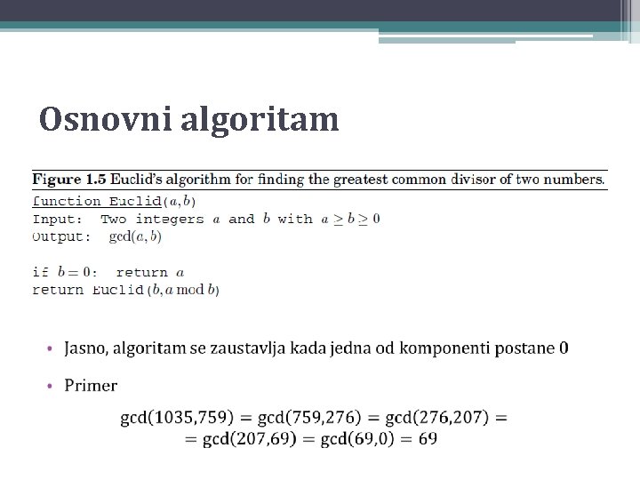 Osnovni algoritam • 