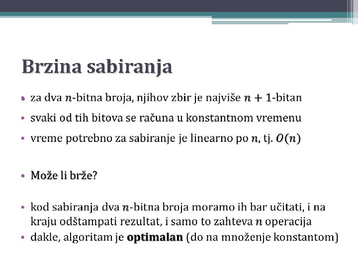 Brzina sabiranja • 
