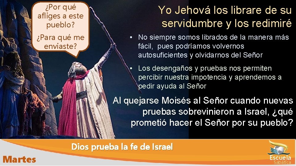 ¿Por qué afliges a este pueblo? ¿Para qué me enviaste? Yo Jehová los librare