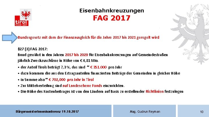 Eisenbahnkreuzungen FAG 2017 Bundesgesetz mit dem der Finanzausgleich für die Jahre 2017 bis 2021