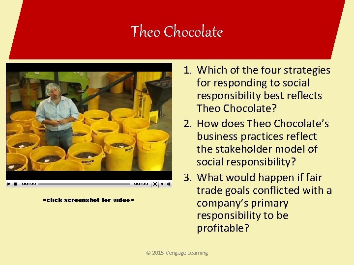 Theo Chocolate <click screenshot for video> 1. Which of the four strategies for responding