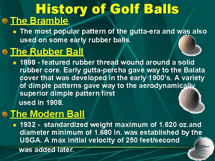 History of Golf Balls The Bramble l The most popular pattern of the gutta-era