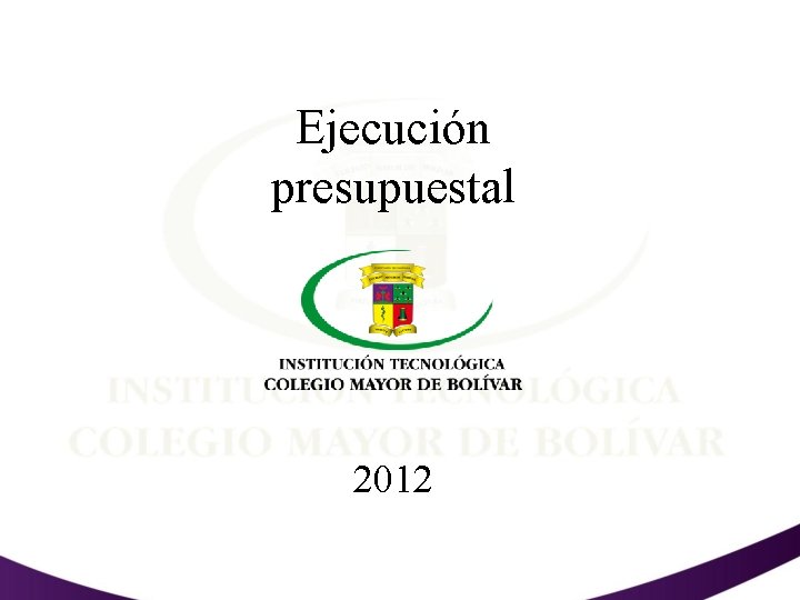 Ejecución presupuestal 2012 