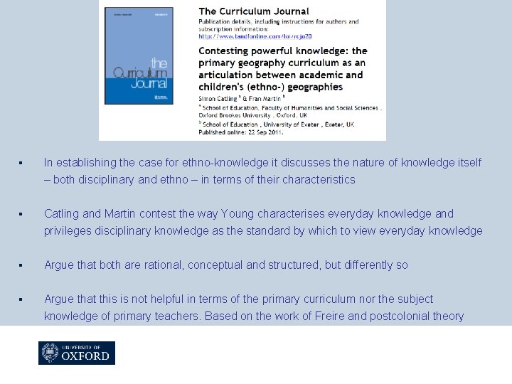 § In establishing the case for ethno-knowledge it discusses the nature of knowledge itself