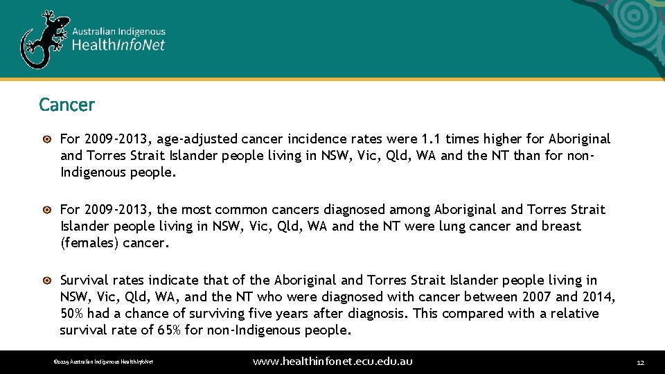 Cancer For 2009 -2013, age-adjusted cancer incidence rates were 1. 1 times higher for