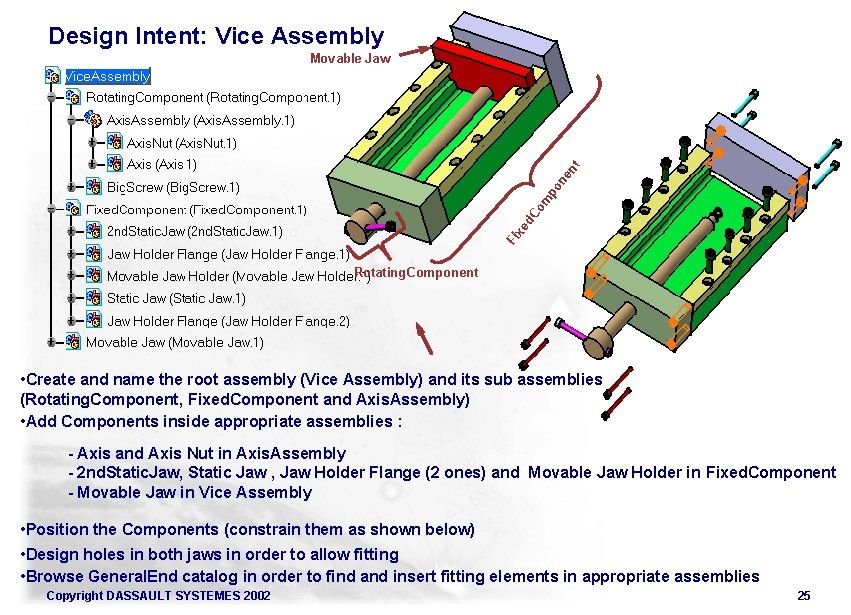 Design Intent: Vice Assembly Fi xe d. C om po ne nt Movable Jaw