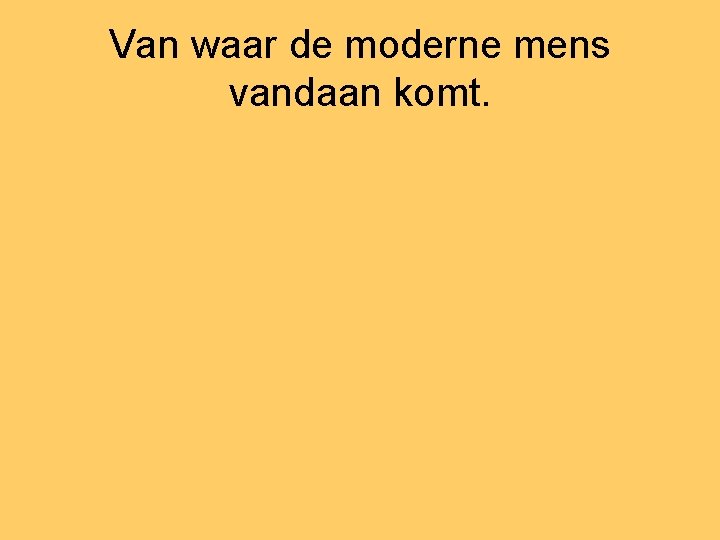 Van waar de moderne mens vandaan komt. 