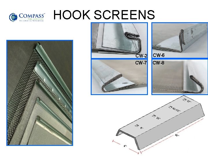 HOOK SCREENS CW-2 CW-7 CW-6 CW-8 