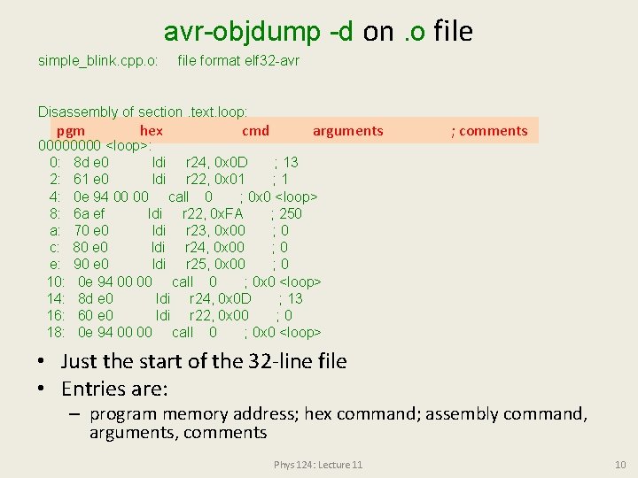 avr-objdump -d on. o file simple_blink. cpp. o: file format elf 32 -avr Disassembly avr-objdump -d on. o file simple_blink. cpp. o: file format elf 32 -avr Disassembly