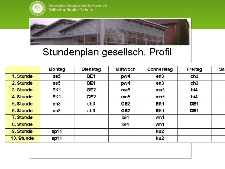 Stundenplan gesellsch. Profil 