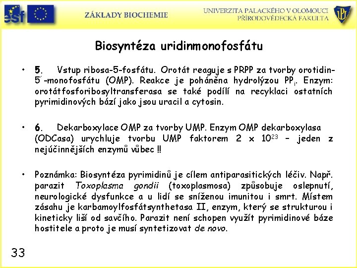 Biosyntéza uridinmonofosfátu • 5. Vstup ribosa-5 -fosfátu. Orotát reaguje s PRPP za tvorby orotidin