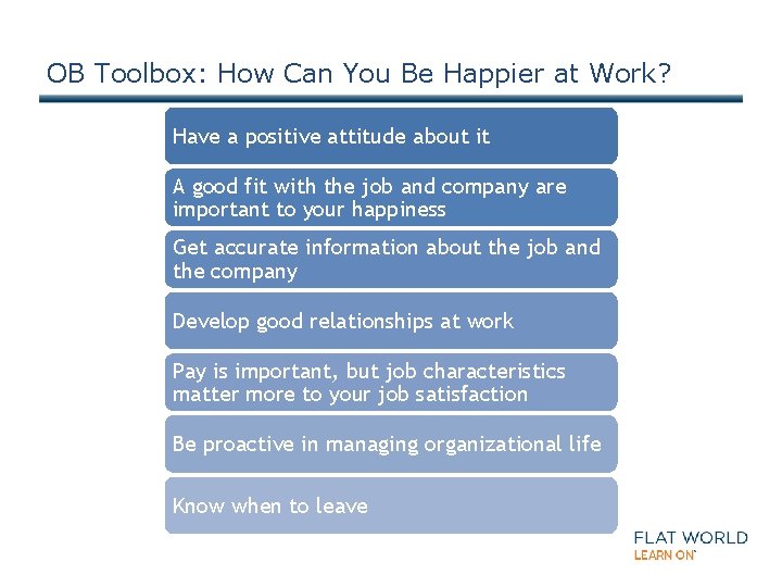 OB Toolbox: How Can You Be Happier at Work? Have a positive attitude about