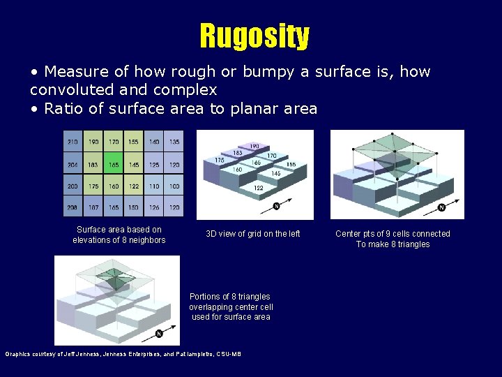 Rugosity • Measure of how rough or bumpy a surface is, how convoluted and