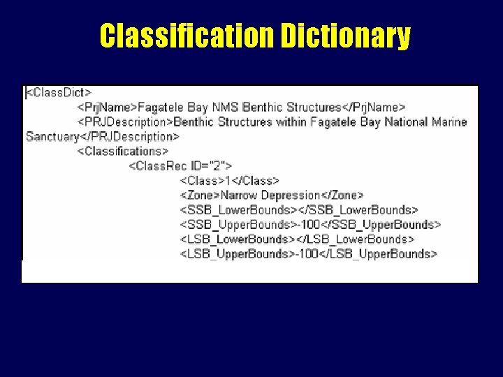 Classification Dictionary 
