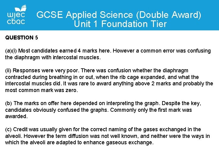 GCSE Applied Science (Double Award) Unit 1 Foundation Tier QUESTION Contact 5 Details (a)(i)
