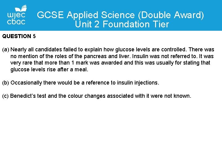 GCSE Applied Science (Double Award) Unit 2 Foundation Tier QUESTION Contact 5 Details (a)