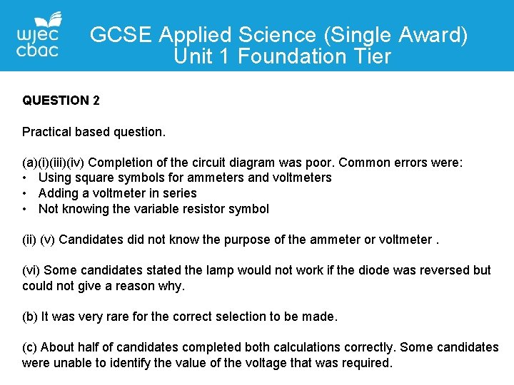 GCSE Applied Science (Single Award) Unit 1 Foundation Tier Contact Details QUESTION 2 Liane