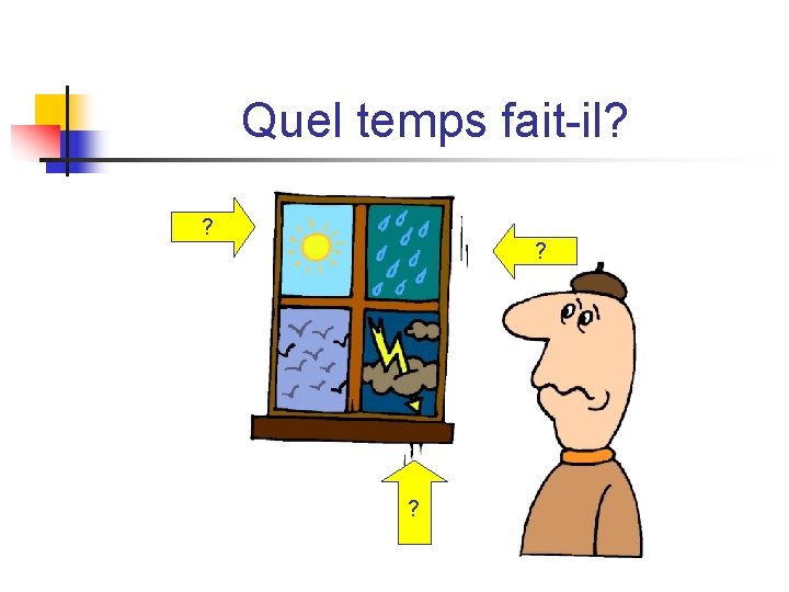 Quel temps fait-il? ? ? ? Quel temps fait-il? ? ? ?