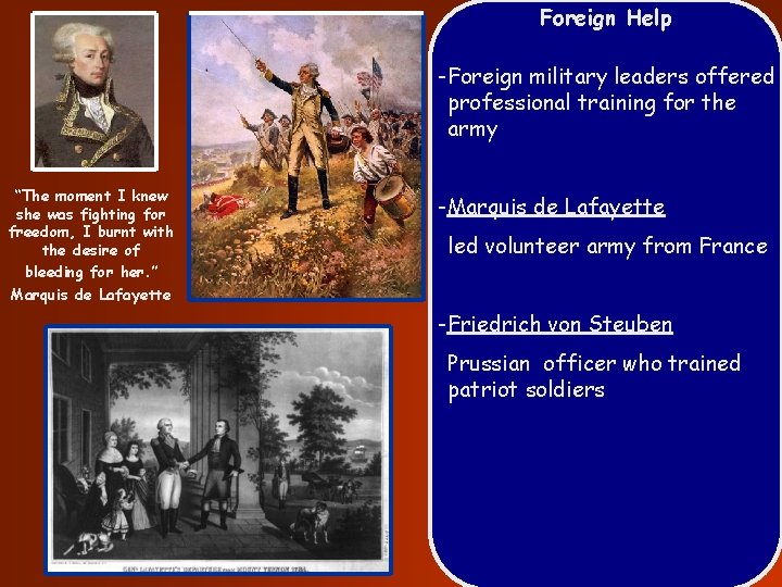 Foreign Help -Foreign military leaders offered professional training for the army “The moment I
