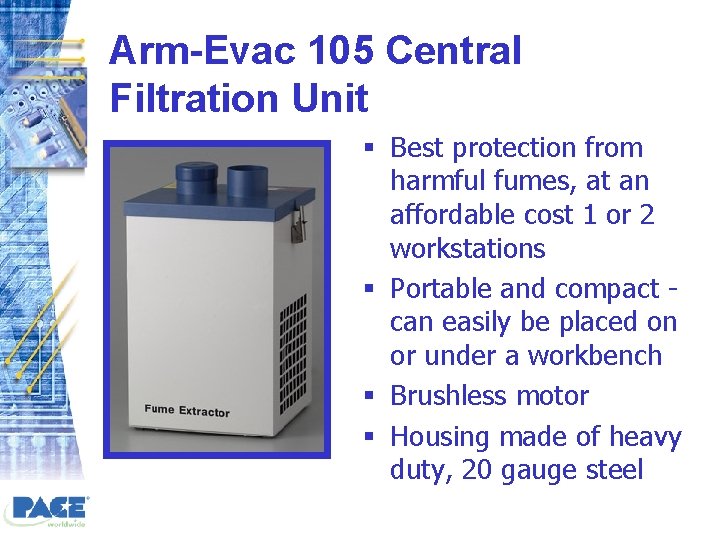 Arm-Evac 105 Central Filtration Unit § Best protection from harmful fumes, at an affordable