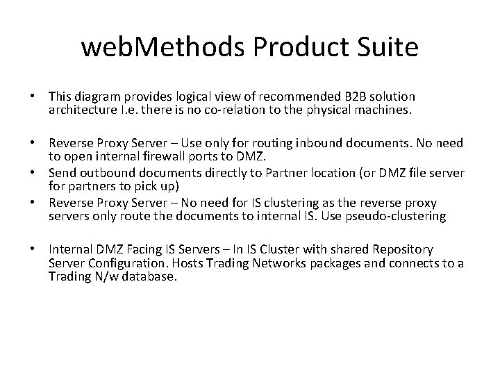 web. Methods Product Suite • This diagram provides logical view of recommended B 2