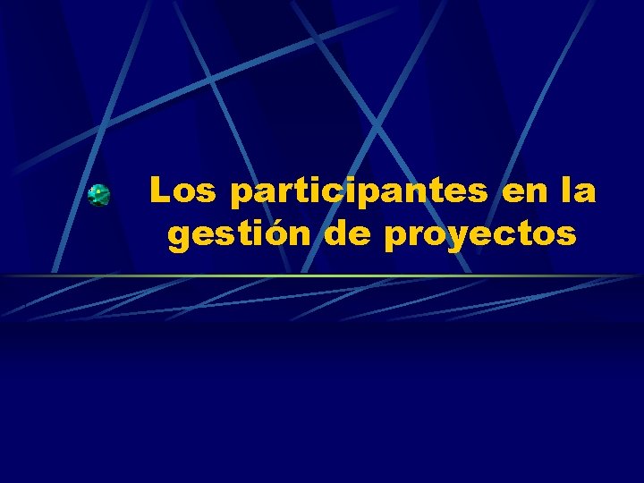 Los participantes en la gestión de proyectos 