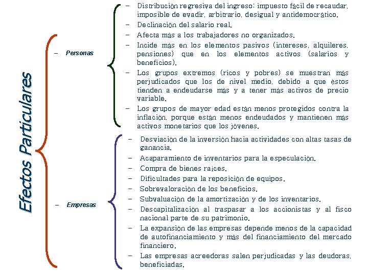 – – Efectos Particulares – Personas – – Empresas – – – – Distribución