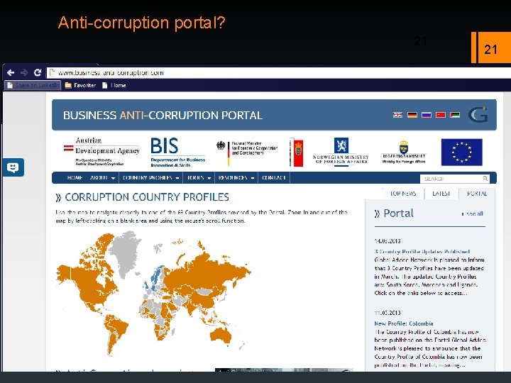 Anti-corruption portal? 21 21 