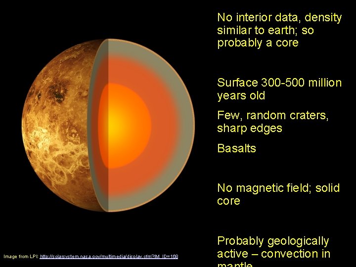 No interior data, density similar to earth; so probably a core Surface 300 -500