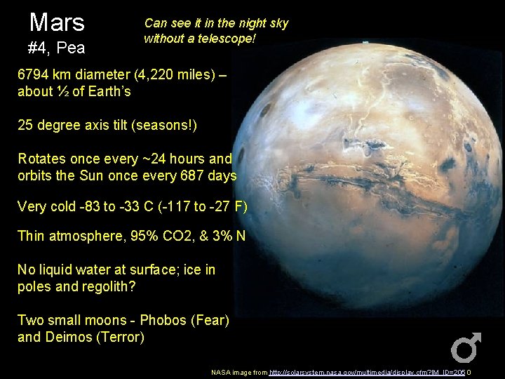 Mars #4, Pea Can see it in the night sky without a telescope! 6794