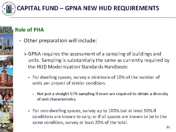CAPITAL FUND – GPNA NEW HUD REQUIREMENTS Role of PHA • Other preparation will