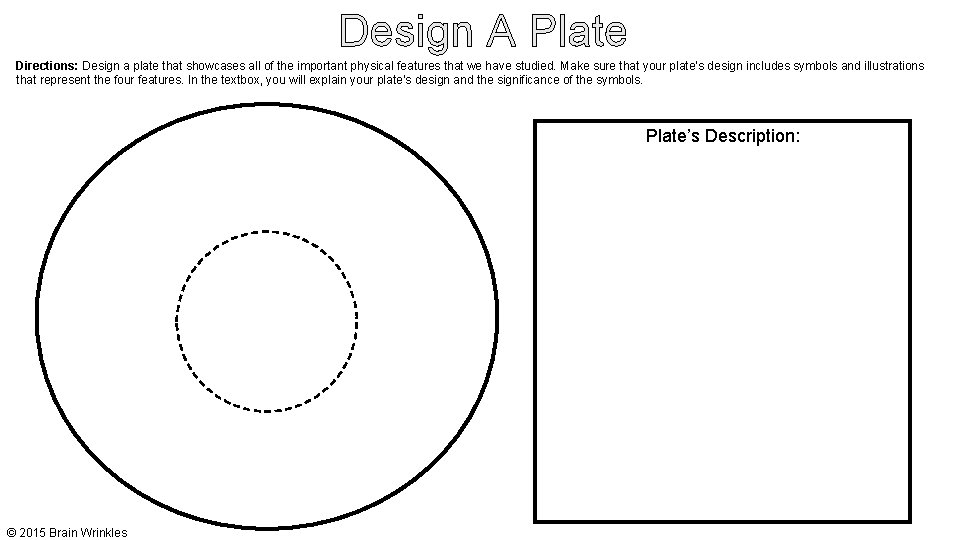 Design A Plate Directions: Design a plate that showcases all of the important physical