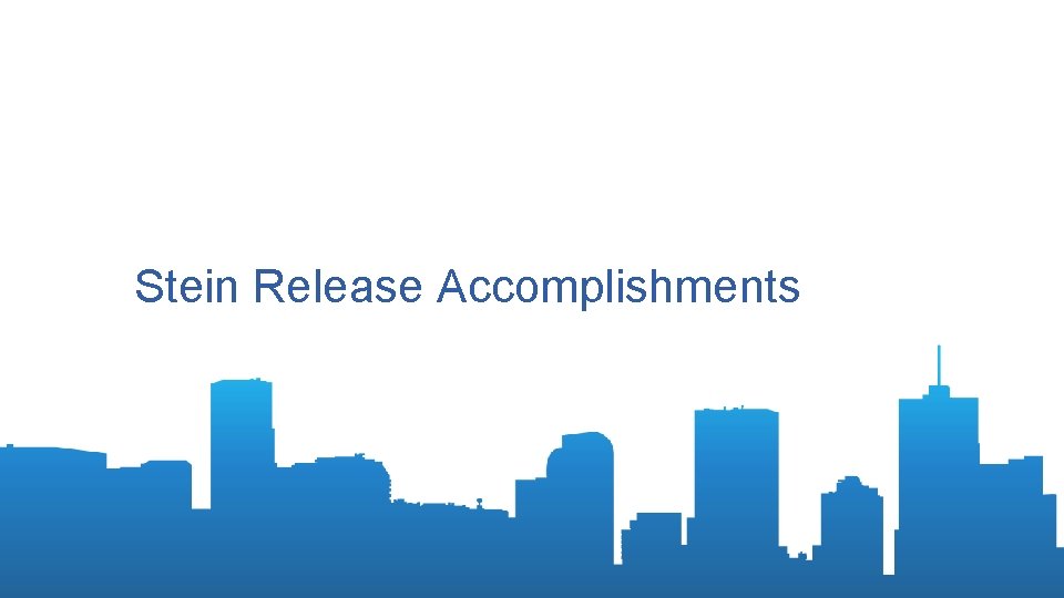Stein Release Accomplishments 