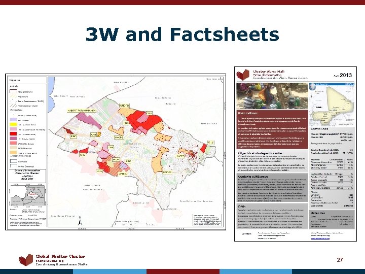 3 W and Factsheets Global Shelter Cluster Shelter. Cluster. org Coordinating Humanitarian Shelter 27