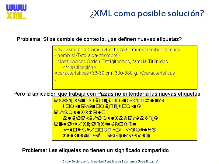 ¿XML como posible solución? Problema: Si se cambia de contexto, ¿se definen nuevas etiquetas?