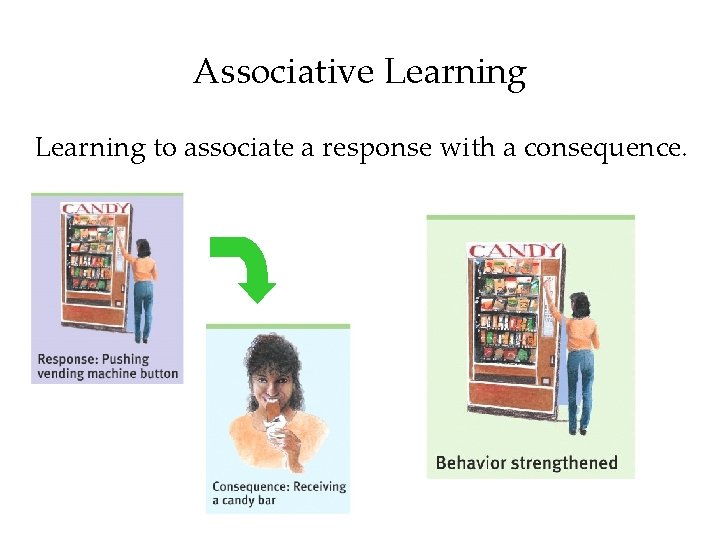 Associative Learning to associate a response with a consequence. 