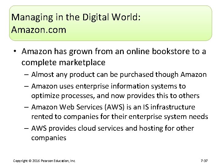 Managing in the Digital World: Amazon. com • Amazon has grown from an online